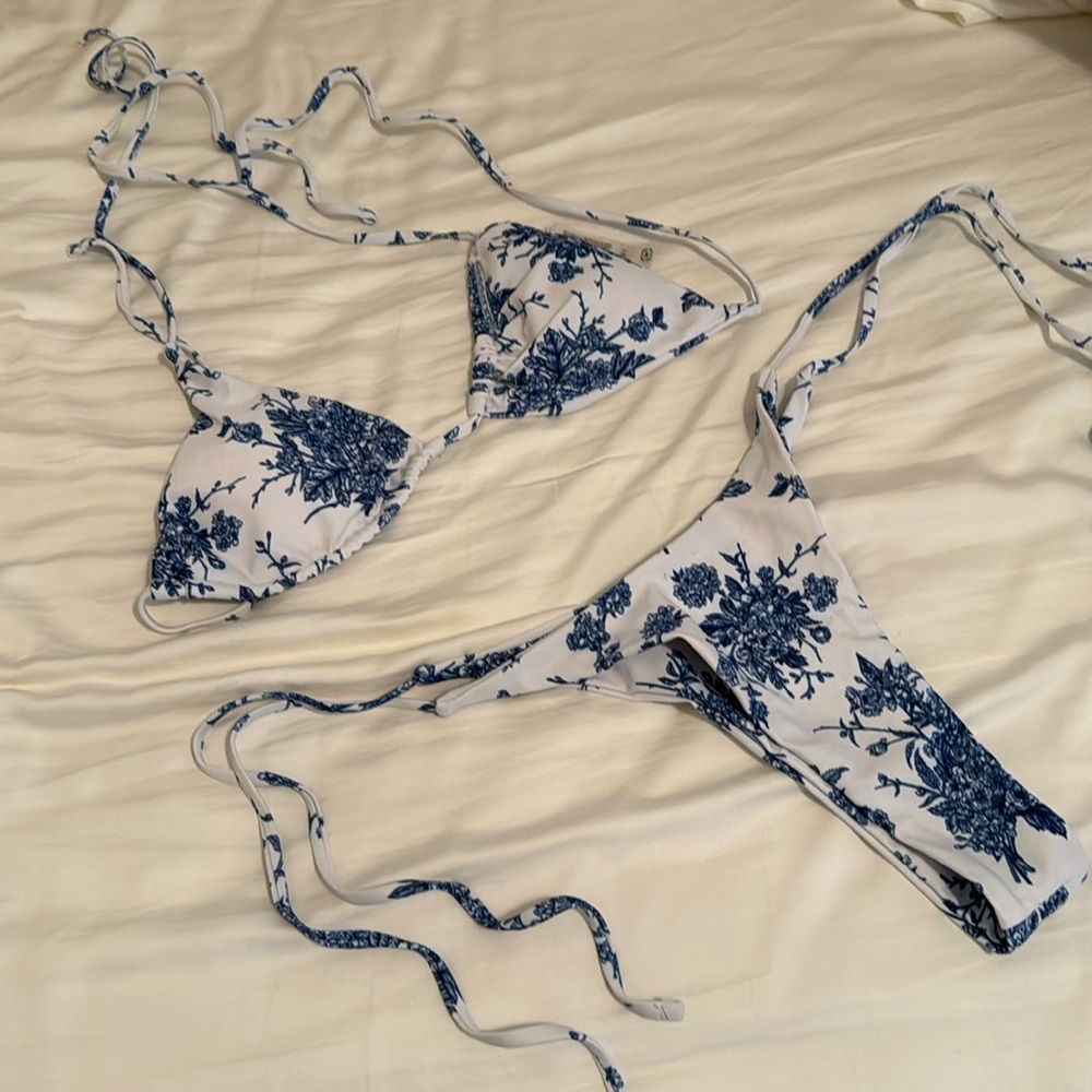 Blue Floral Bikini Set